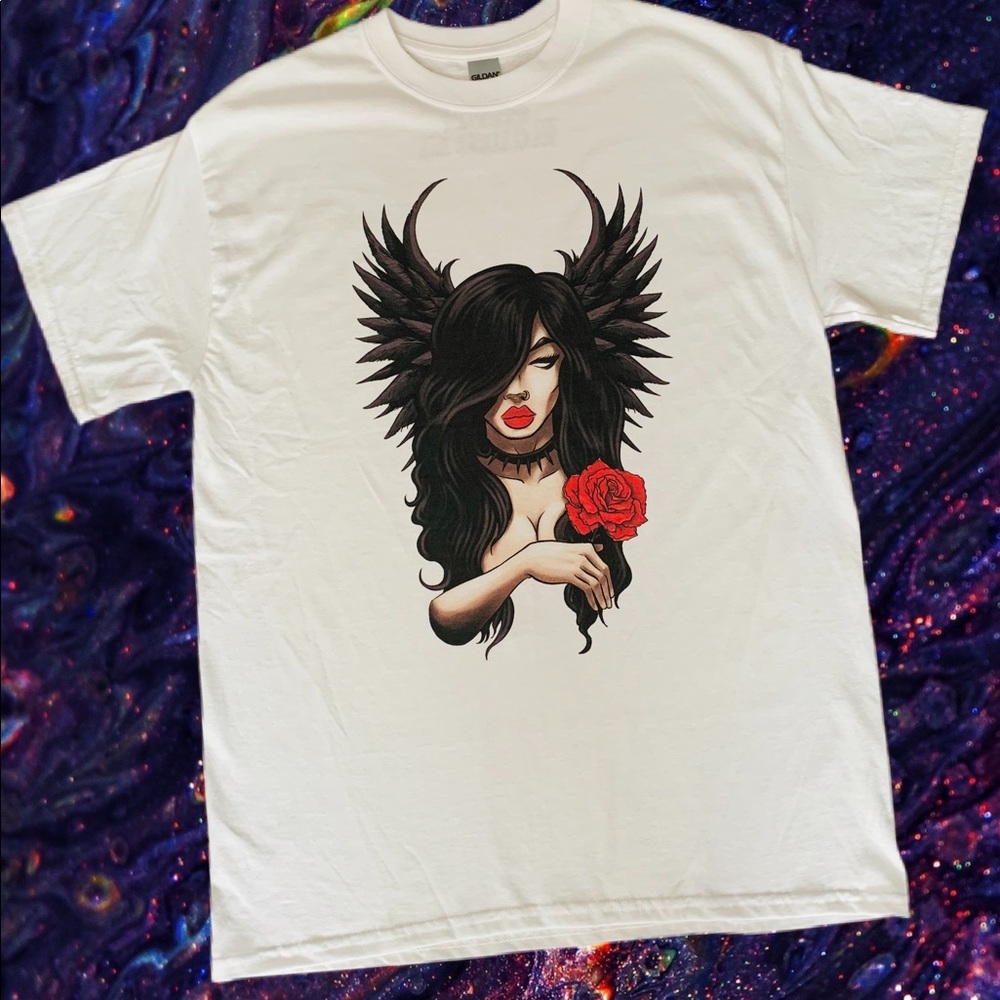 RebelRaven Ink Winged Gothic Girl Tee